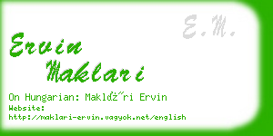 ervin maklari business card